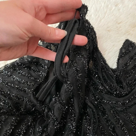 Dry Goods sparkly black top with black cami attached underneath size extra small - Picture 5 of 6